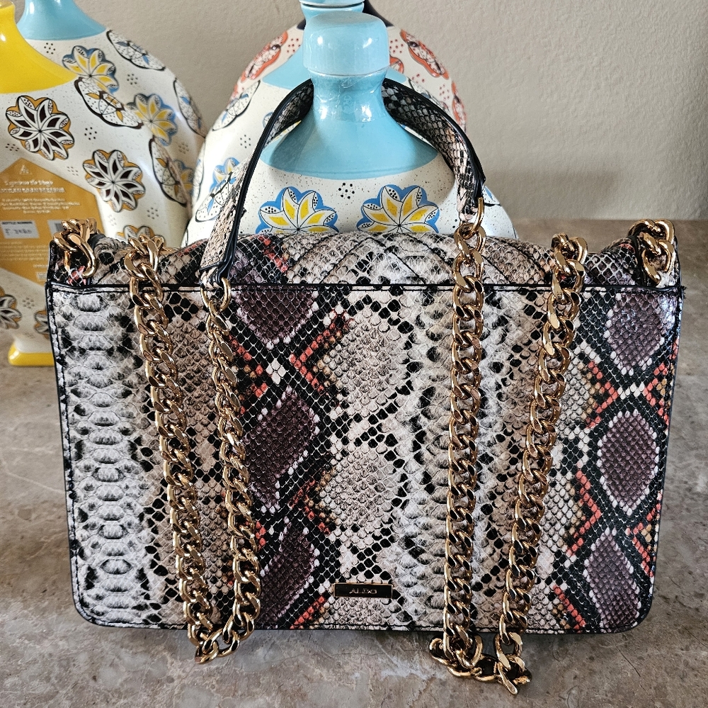 Aldo Python Snakeskin Pattern Bag Greenwald Women… - image 2